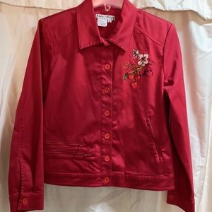 Nancy Bolen City Girl red sport jacket cherry’s on